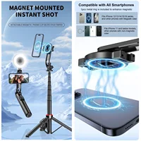 Magnetic Selfie Stick Tripod Stand for iPhone Samsung Huawei Cellphone 1.3m Extendable Magsafe Phone Tripod with Wireless Remote - Image 2