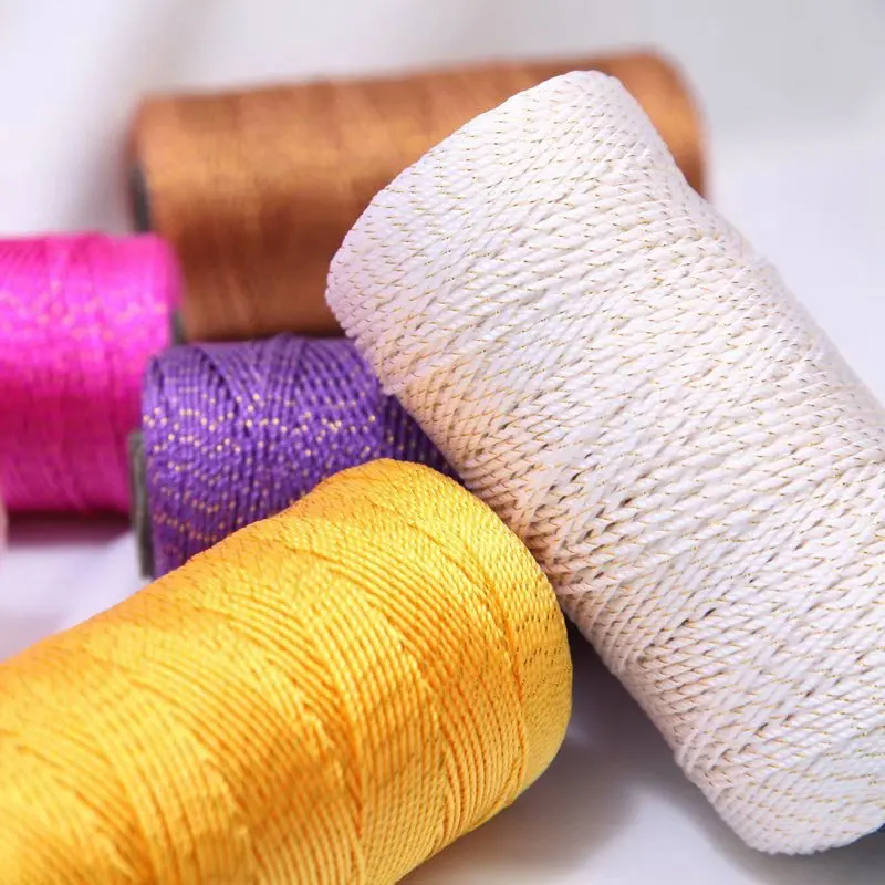 New Summer Crochet Yarn 1.5mm Cord Thin Ice Cotton Thread for Hand Knitting Bag Hat Shoes Hilo Yarn 100g