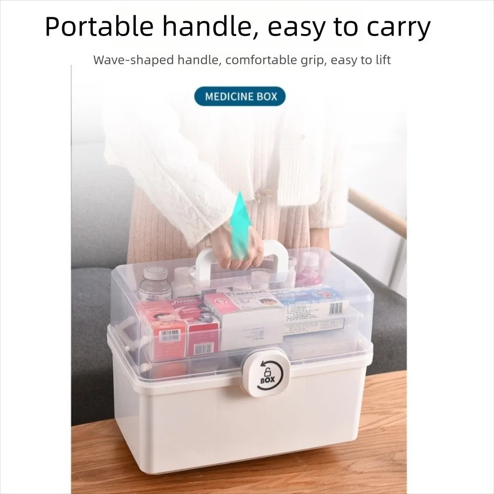 Large Capacity Medicine Kit Organizer Storage Box Pill Box Dust-proof Medicine Cabinet Multi Layer Classification Tackle Box