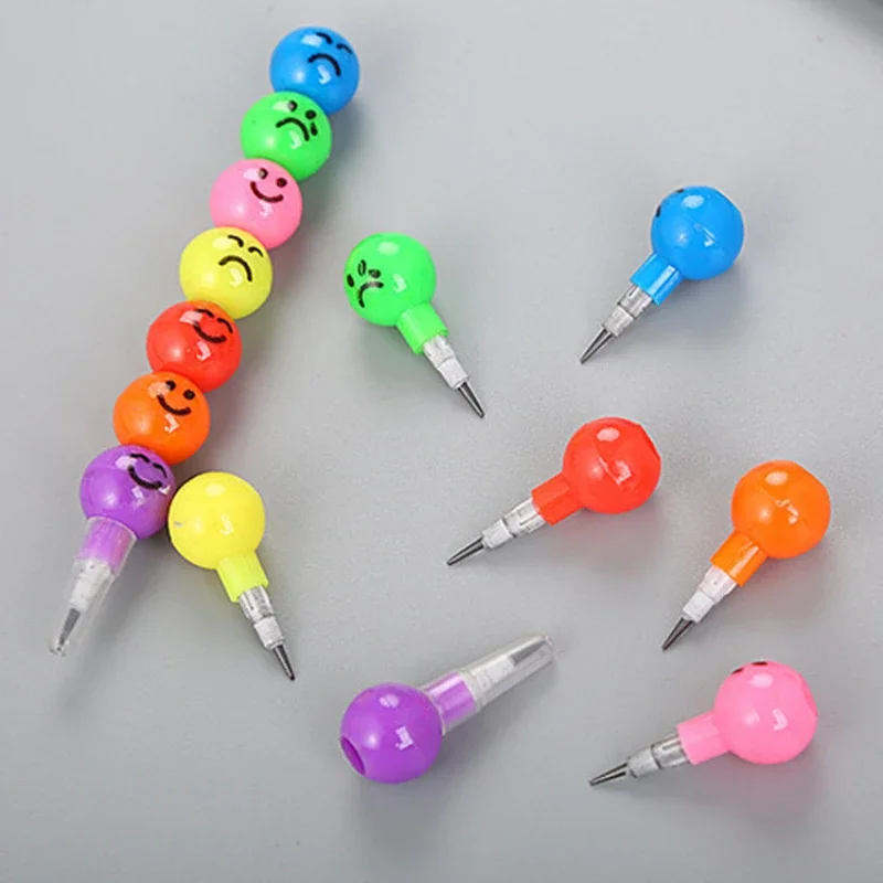 Colored Crayons Color Pencils 1pcs 7 Color Crayons Art Supplies For Kids Pastel Pen Drawing Set Stationery Kawaii Smiley Face Crayons Pencil School Supplies