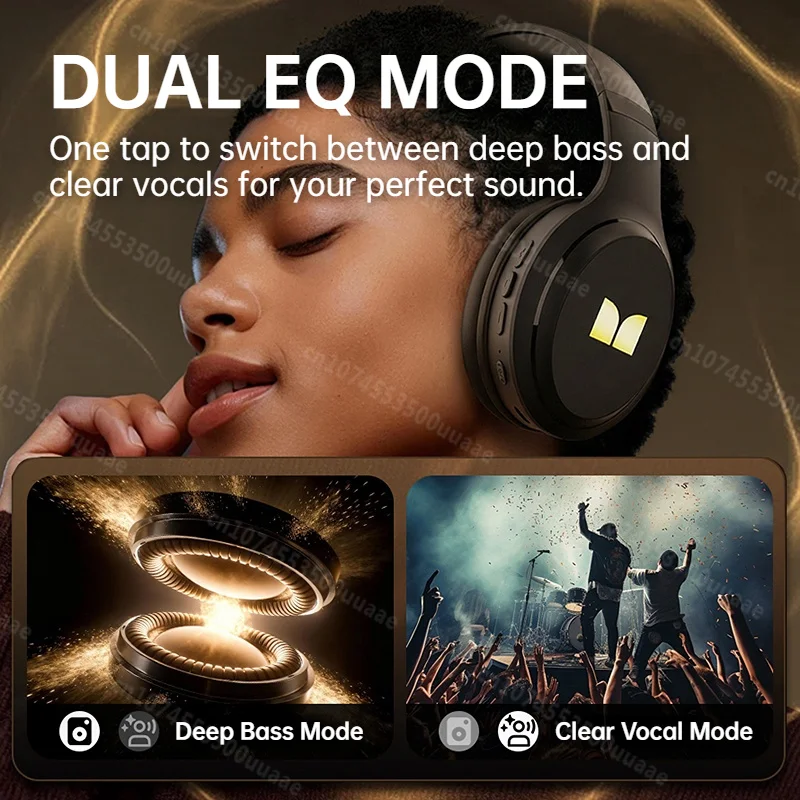Bluetooth 6.0 Over-Ear Headphones – Dual EQ Mode Immersive Stereo Wireless & Wired Foldable Headset for Music, Gaming & Calls 4