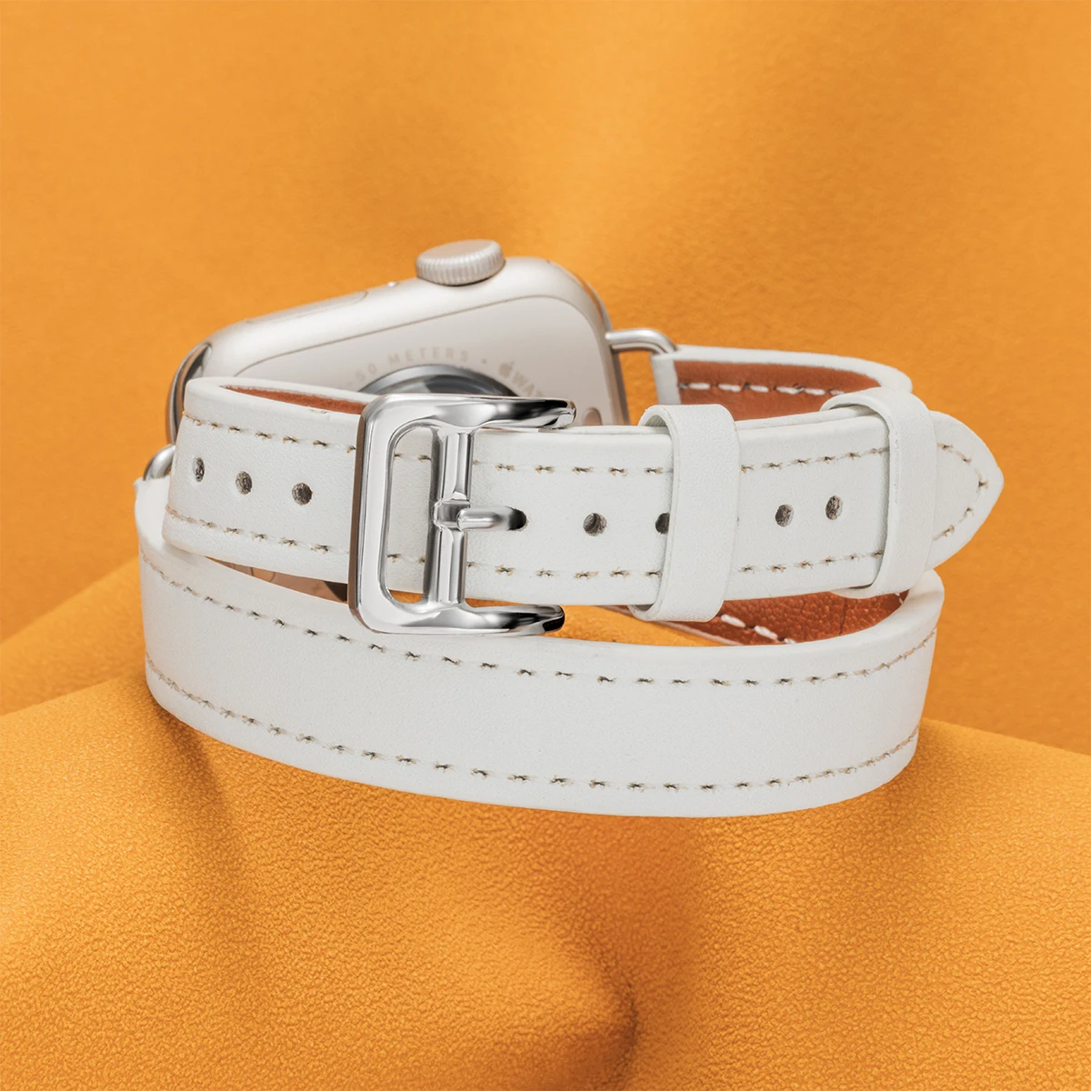 Double Tour Leather Strap for Apple Watch - Stylish Band for All Series