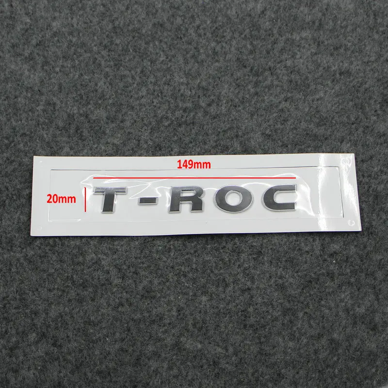 Apply To T-Roc Troc Etichetta Per Bagagli Controdado Posteriore T-Roc Logo Plastica Abs Argento