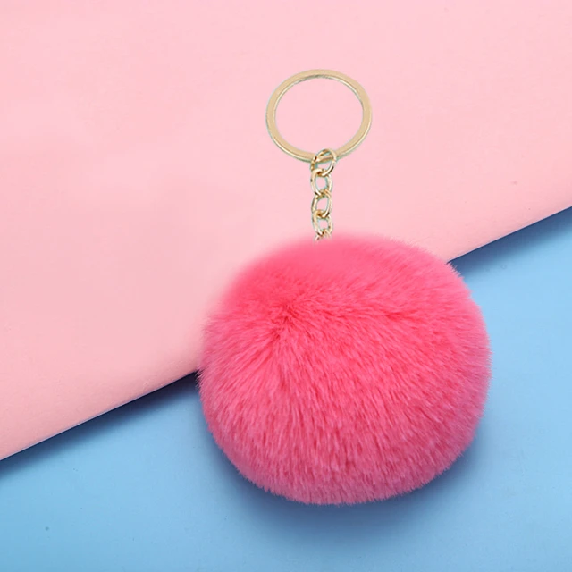 8cm Fluffy Fur Pom Pom Keychain Soft Faux Rabbit Fur Ball Car Keyring Pompom  Key Chains Key Holder Bag Pendant Jewelry Gifts - Key Chains - AliExpress