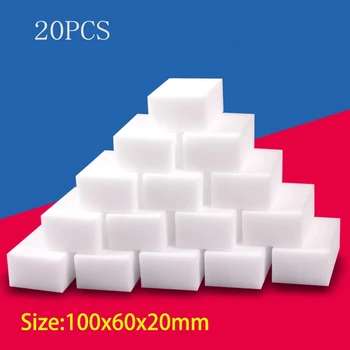 스폰지 지우개 멜라민 스폰지 클리너, 주방 청소 스폰지, 식기 세척, 가정용 욕실 청소 도구, 100x60x20mm, 20 개 상품 이미지