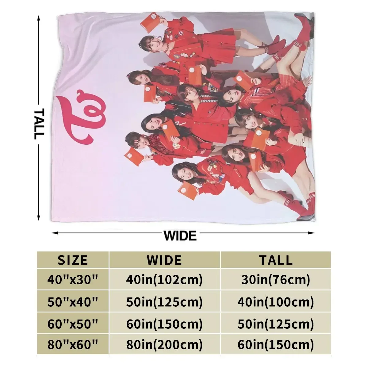 Kpop TWICE Girl Group All Season Fleece Blanket Throw Ultra Soft Flannel Blanket Digital Printed Premium Fluffy Fleece 3