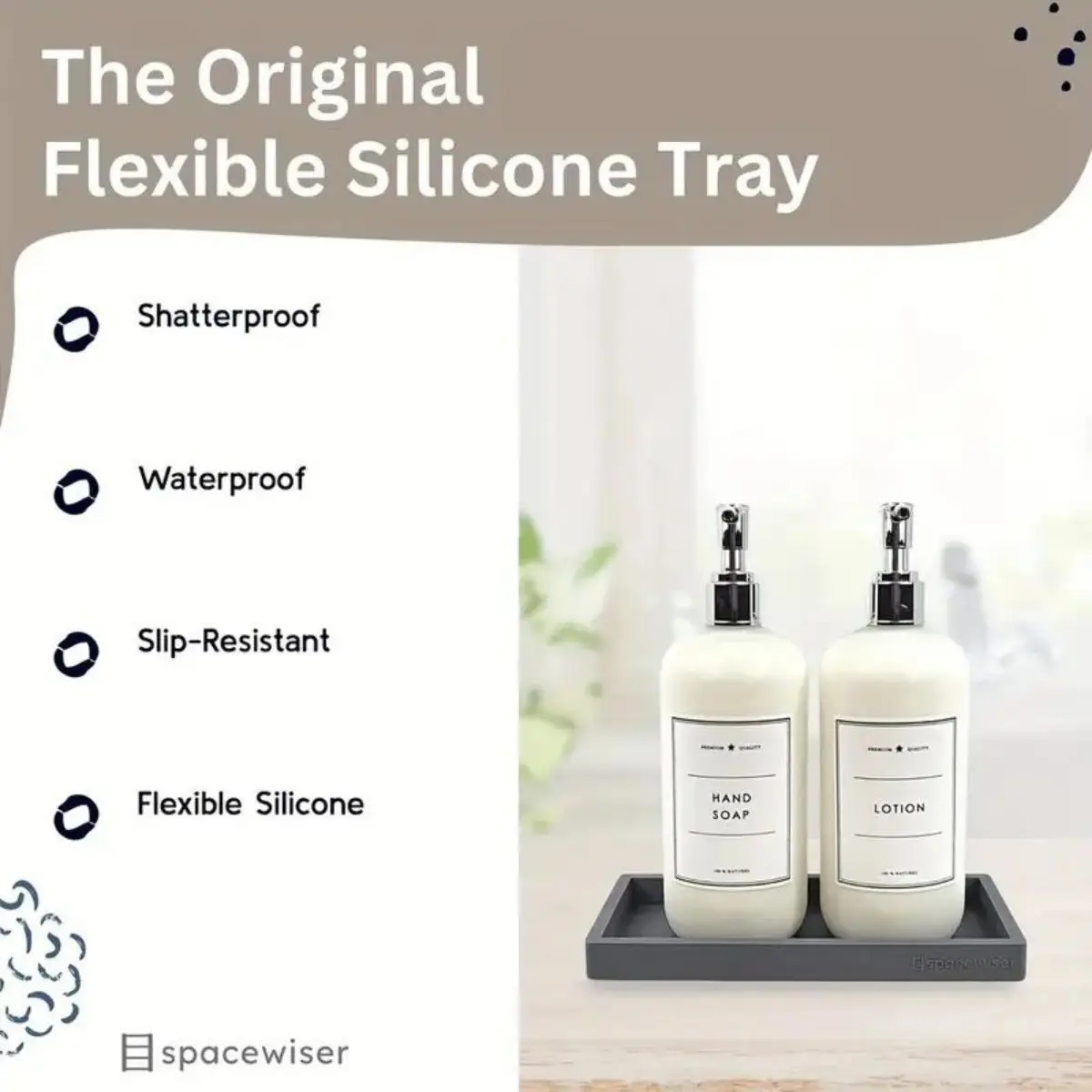 Vassoio da scrivania multiuso in silicone, vassoio portaoggetti da bagno/ufficio per cancelleria, cosmetici, piccoli accessori, organizer - immagine 4