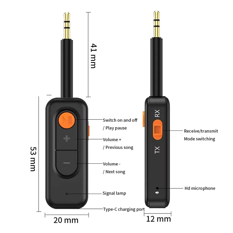 2 In 1 Bluetooth 5.4 Transmitter Receiver Wireless Bluetooth 5.4 3.5mm AUX Audio Adapter Stereo For TV PC Headphone Car Aircraft bluetooth transceiver adapter bluetooth aux adaptor bluetooth audio receiver bluetooth adapter audio adapter