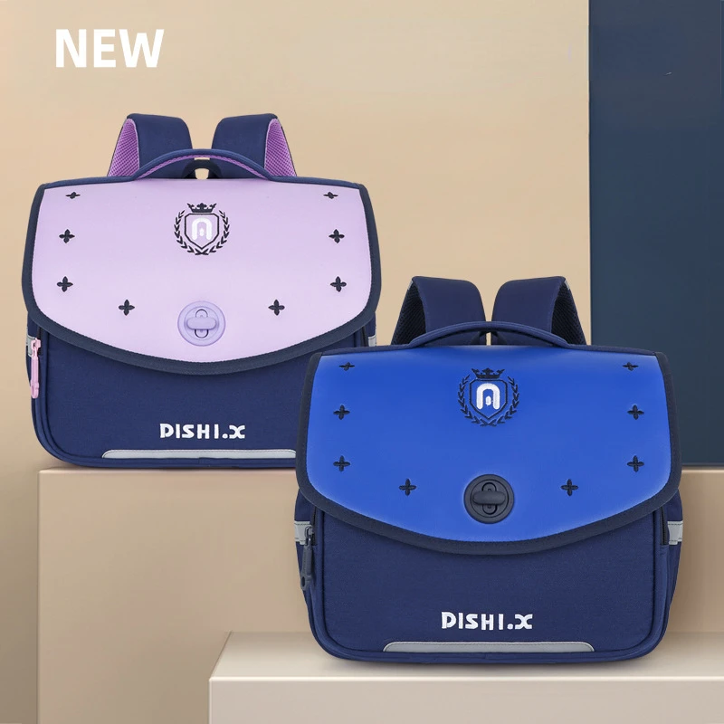 Children Horizontal Backpacks for Primary School Student British Style Grades 1-3 Girls Boys Light Bags for Teenagers Breathable
