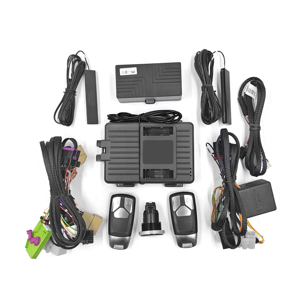 

Для Audi A4/Q5 2008-2014 (без кнопок), добавьте пульт дистанционного запуска, система доступа без ключа и управление приложением Mobiephone