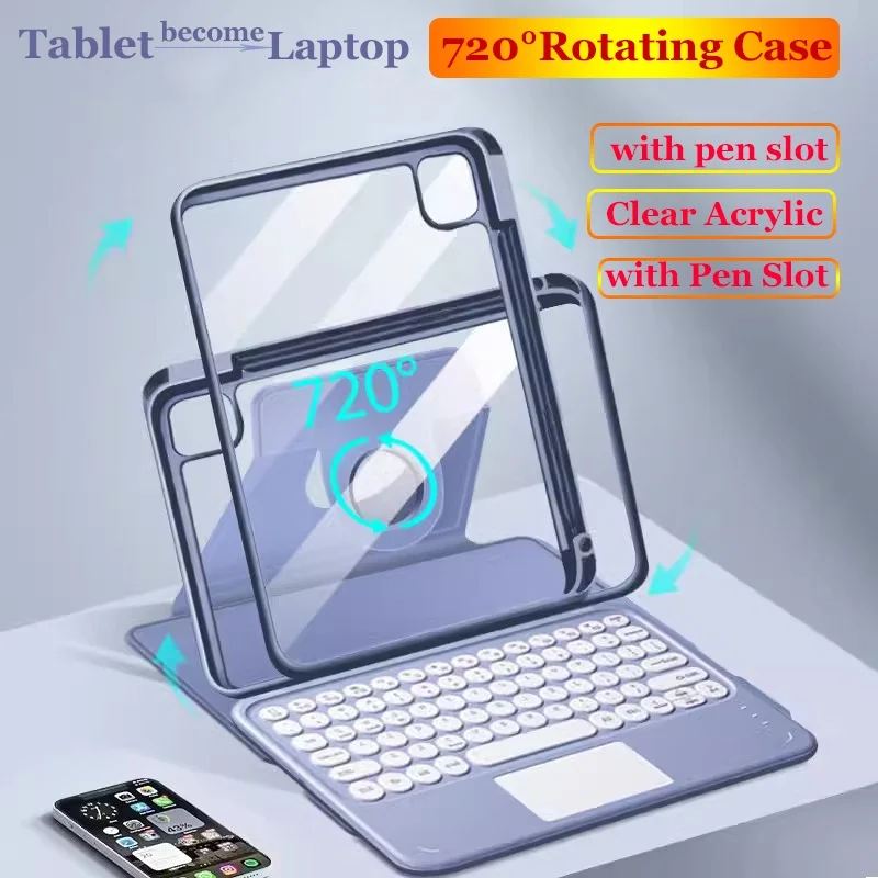 

720° RotatableTrackpad Keyboard Case for Samsung Galaxy Tab S9 Plus 2023 12.4 Magnetic Keyboard Case for Samsung Tab S9 11