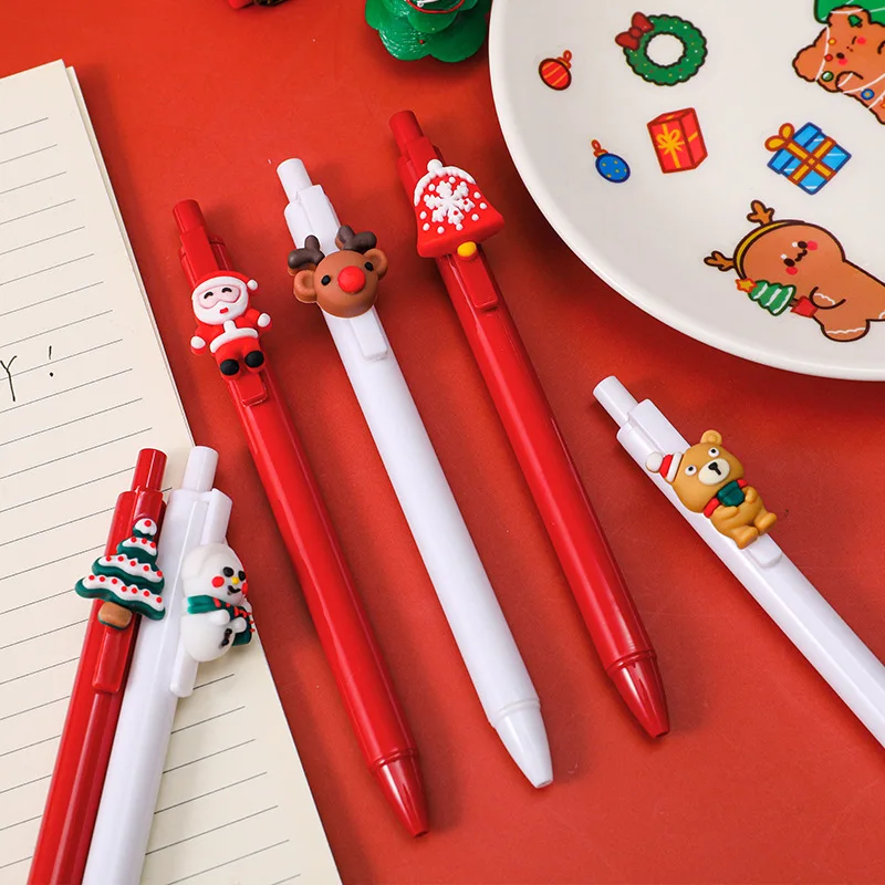 

20 60 120 Pcs Christmas Press Black Gel Pen For Student Child Bullet Head Signature Pen Christmas Gift Wholesale