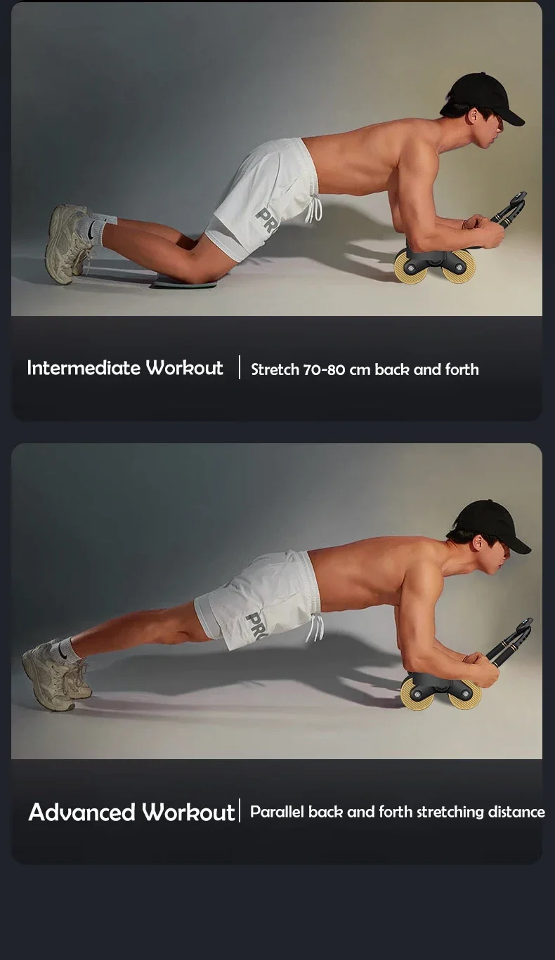 Neues Design, Smart Counting Ab Roller für das Core-Workout, automatisches Rückprall-Bauchrad mit Ellenbogenstütze_voghion.com