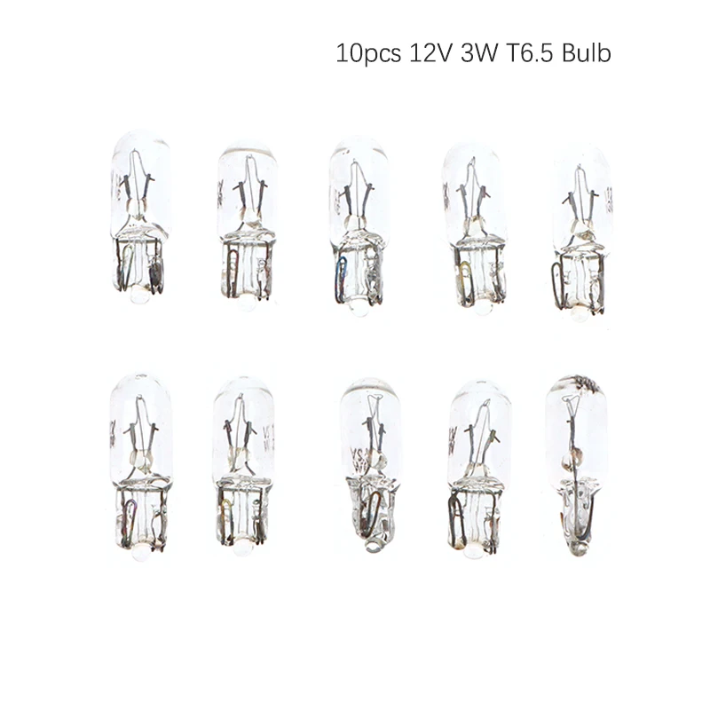 뜨거운 판매 10Pcs 전구 12V 3W T6.5 자동차 대시 보드 계기판 표시등 표시등 자동차 제품 자동차 액세서리