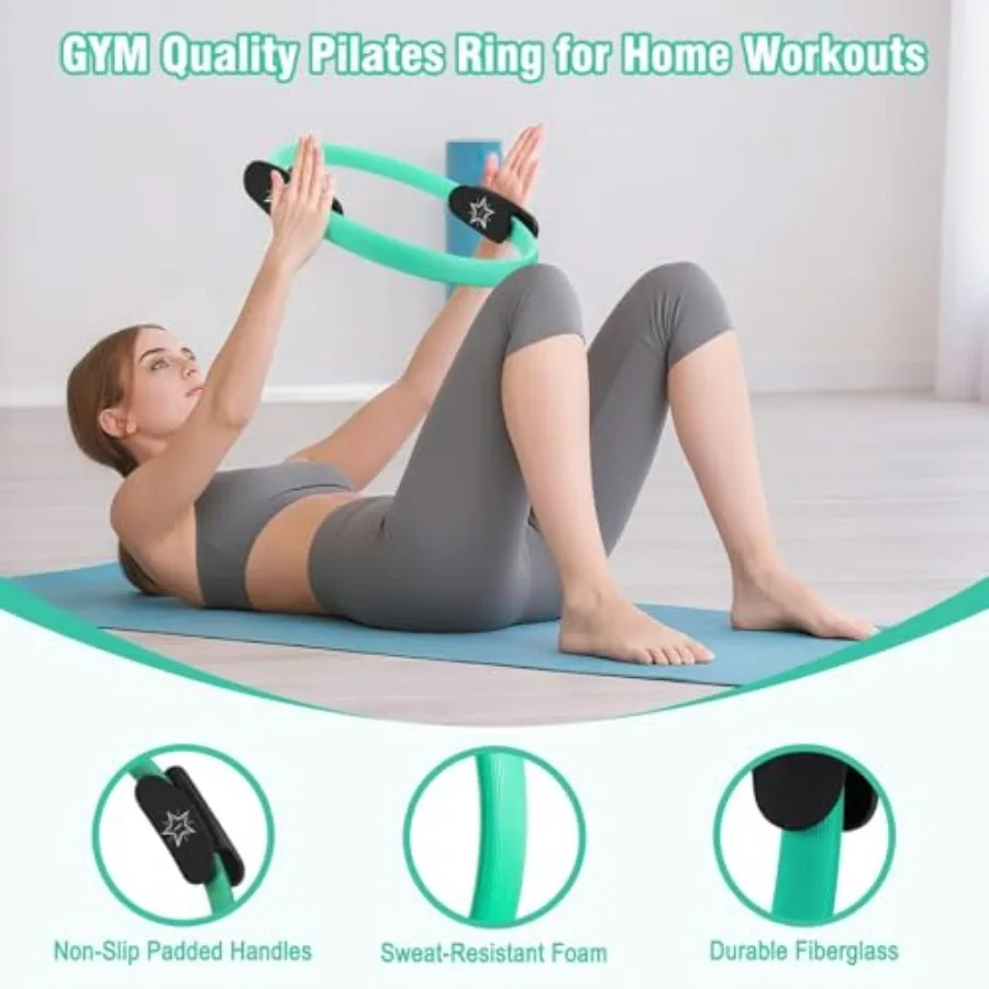 Equipment Kit Home Workout, Pilates Ring And Ball Set For Women, 14'' Magic Circle Essentials Accessories Kit, Wris_voghion.com