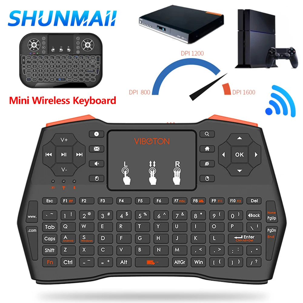 Zedo Mini Tastiera Wireless Retroilluminata 2.4G Con Touchpad | Telecomando Portatile Per PC, Android TV Box, PS3, Xbox 360 | Batteria Integrata - 3