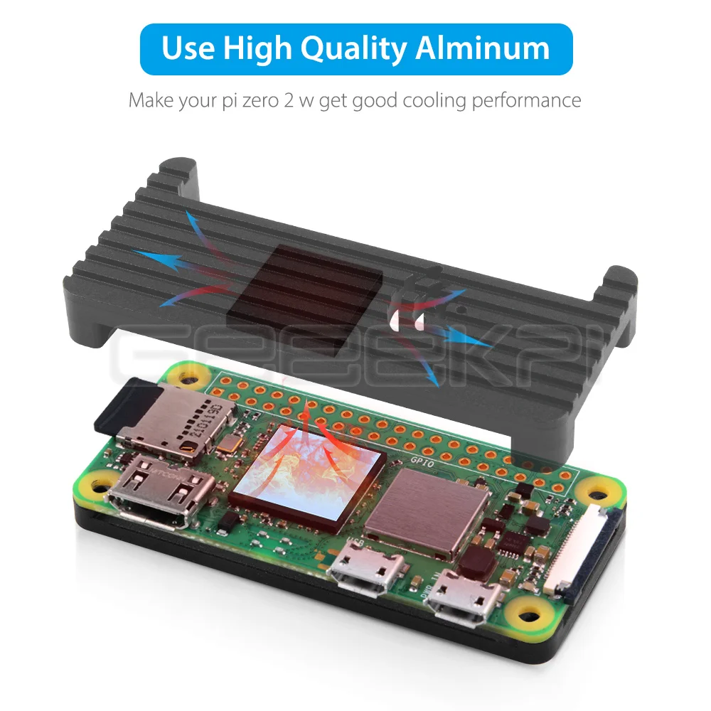 Shell Case Blindado CNC com Dissipador, GPIO Header, Arrefecimento Passivo
