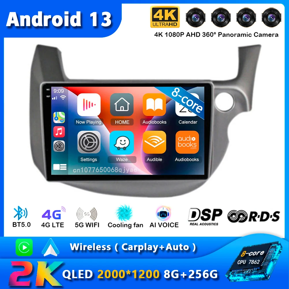 

Android 13 Carplay Car Radio For HONDA FIT JAZZ 2007 - 2013 Navigation Multimedia Player Stereo 5gWiFi+4G BT DVD Head Unit auto