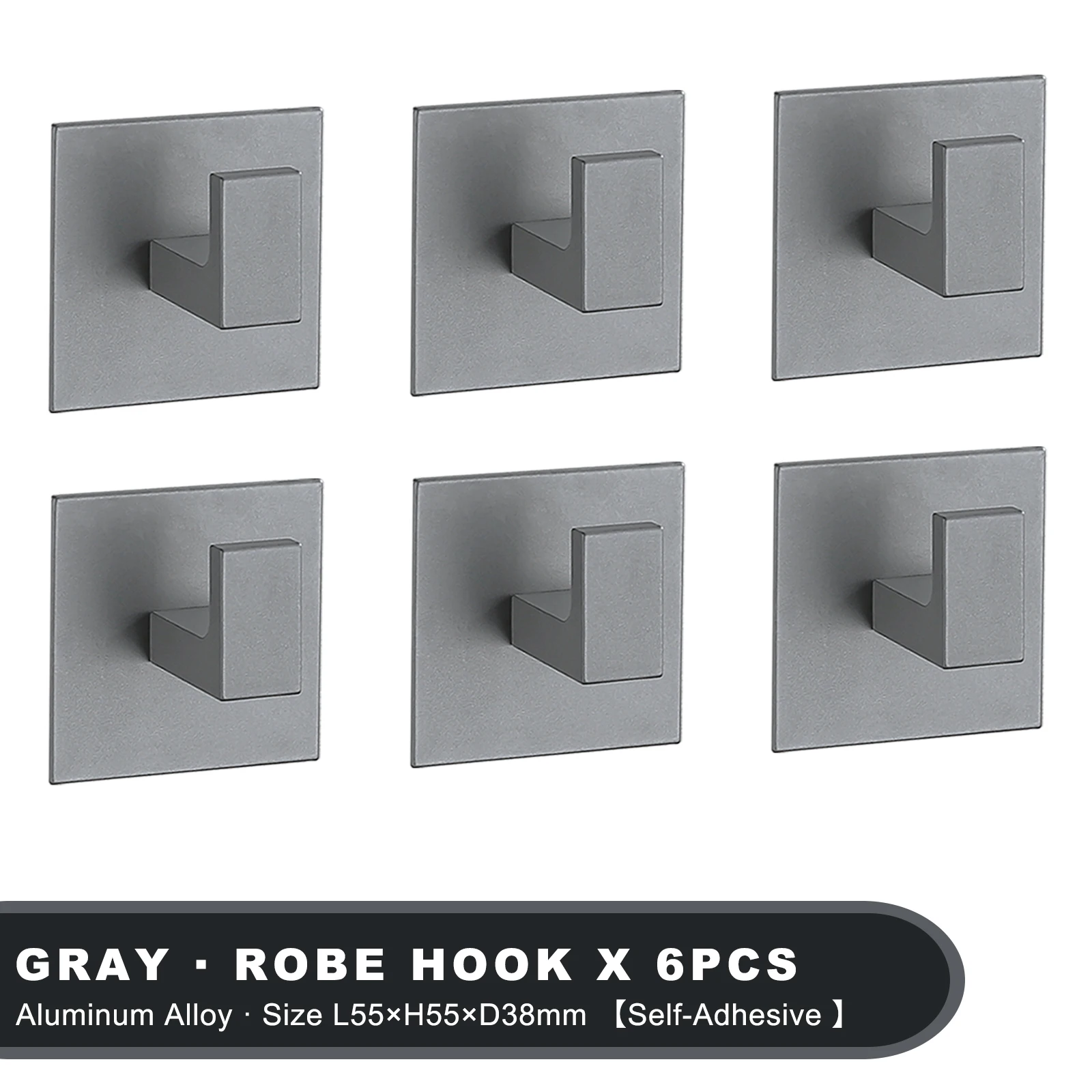 Versatile Strong Adhesive Wall Hooks - Black - Set of 1-4