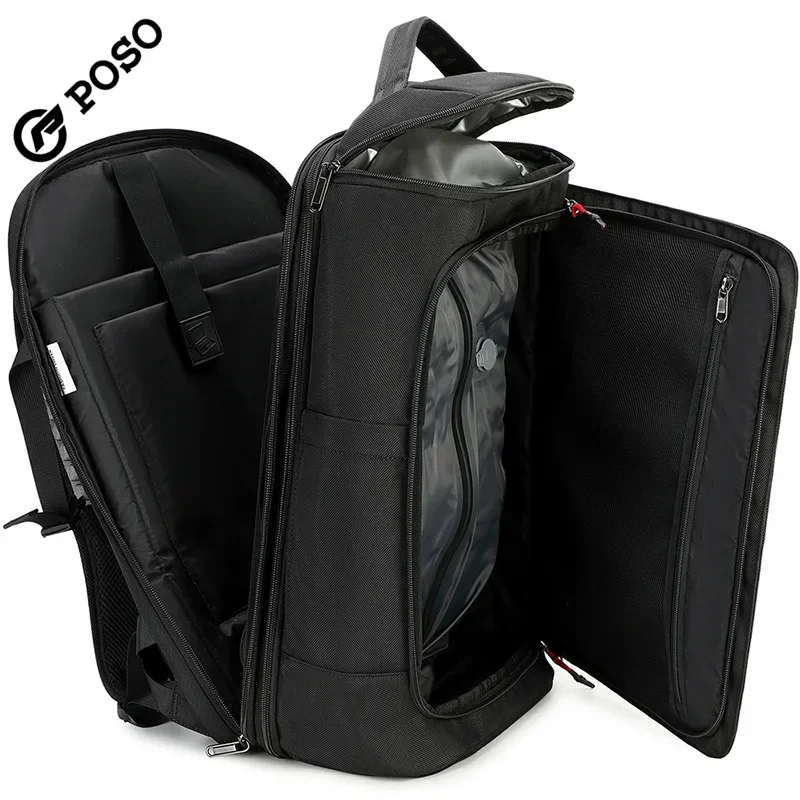 POSO Men Expandable Backpack For 17.3 inch Laptop Shockproof 35 L