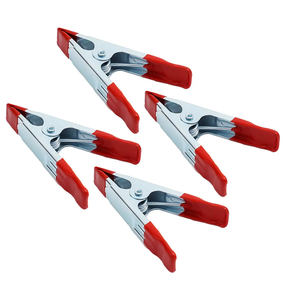 

Metal Heavy Duty Spring Clamps 4Inch 100mm Woodworking Tool Clips Hanging Bottoms and Lights Safe and Damage free Pack of 4