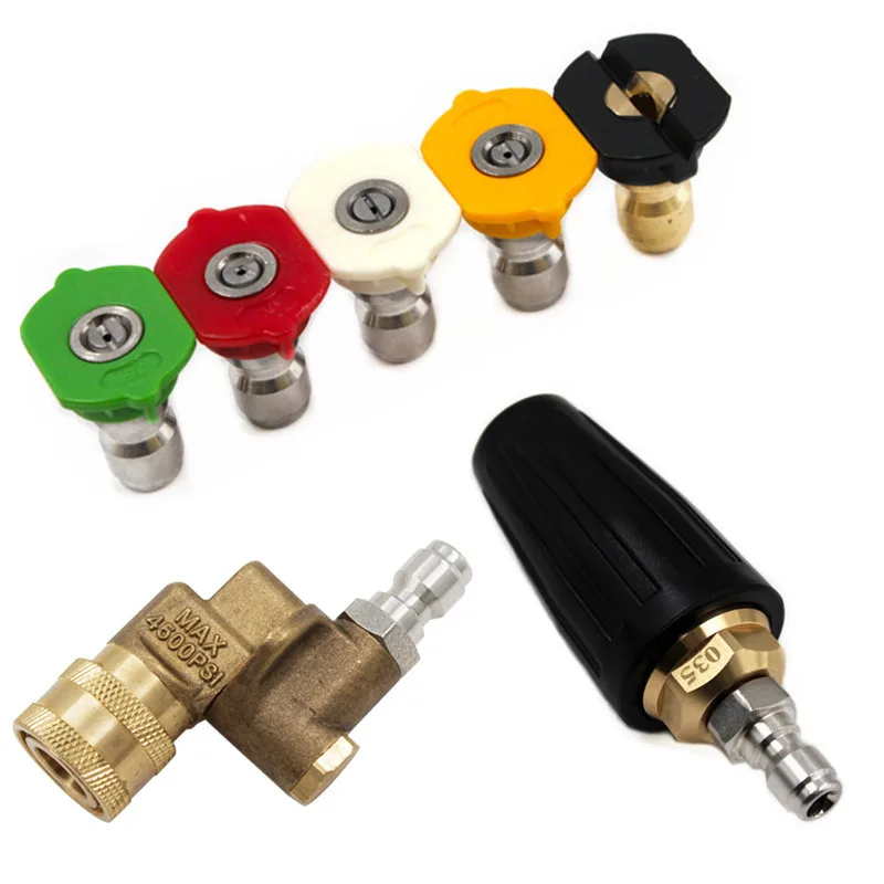 1/4" Car Pressure Washer Accessory Turbo Nozzles Sprayer Rotray Pivoting Coupler Jet Sprayer For