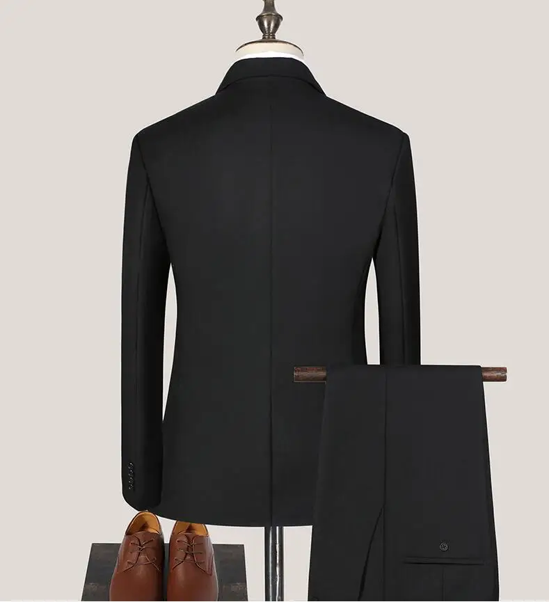 Mens Suits Business Formal Solid Color Jacket Vest Trousers Bridegroom Best Man