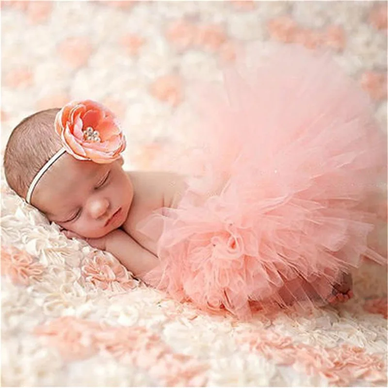 Tulle Tutu Skirt Baby Yellow Tutu Set with Headband Cake Smash Outfit Infant Princess clothes