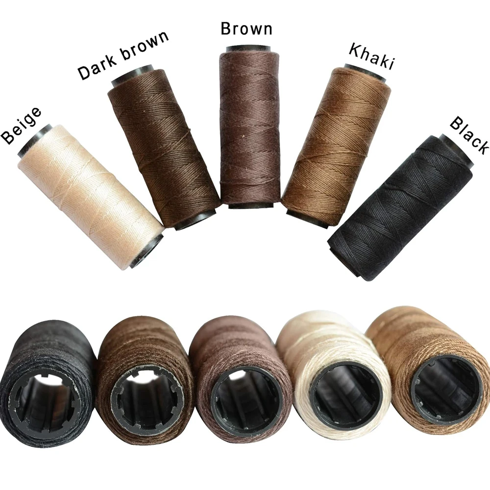 3 rotoli/5 rotoli di fili per tessitura di capelli, utilizzabili per cucire a mano extension di capelli, realizzare parrucche fai da te (nero, marrone, marrone scuro, kaki)