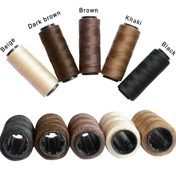 3 rotoli/5 rotoli di fili per tessitura di capelli, utilizzabili per cucire a mano extension di capelli, realizzare parrucche fai da te (nero, marrone, marrone scuro, kaki)