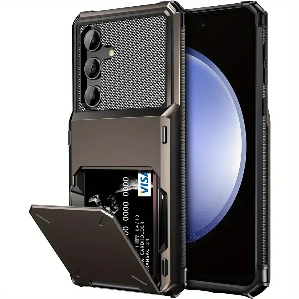 Wallet Phone Case with 5 Card Slots and Pocket Cover