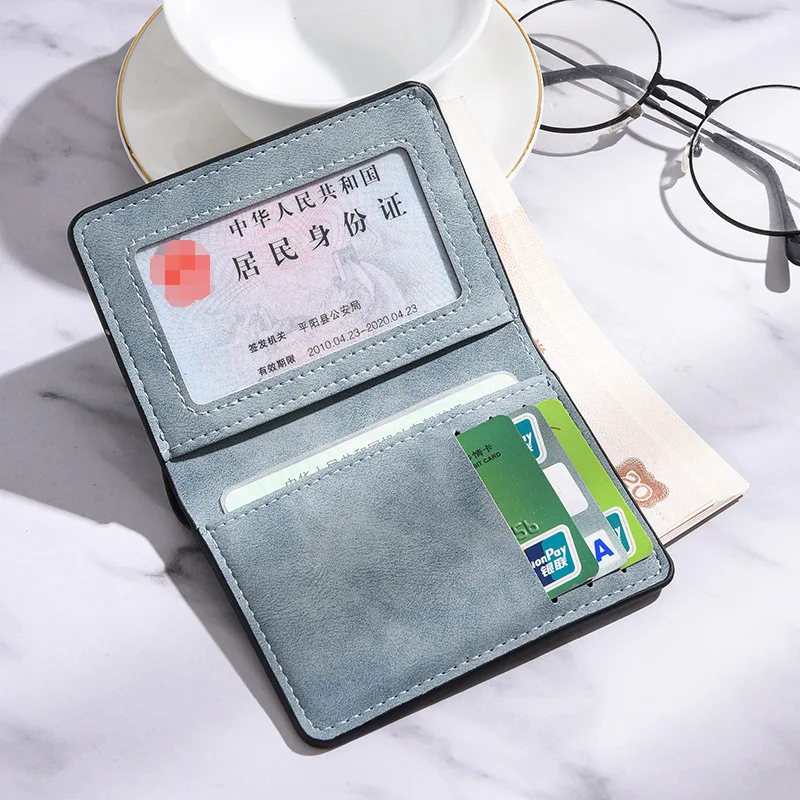 Ultra-Thin Mini Vertical Short Men's Wallet Student Driver License Card Holder Soft Leather Youth Horizontal Money Clip