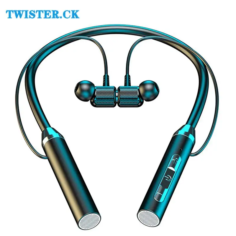 

New Wireless Headphones Bluetooth Neckband Earphones Silicone Hifi 9D Stereo Sports Headset Halter Waterproof Magnetic Earbuds