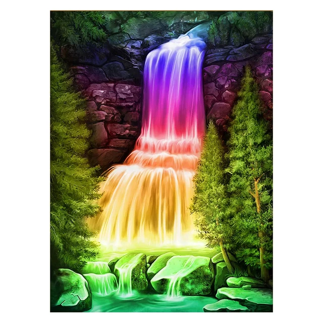 thumbnail image 1 of Pintura de diamante cuadrado redondo completo, paisaje, bosque, arte, imagen de diamantes de imitación, mosaico DIY 5D, punto de cruz, bordado, decoración del hogar, 1 of 5