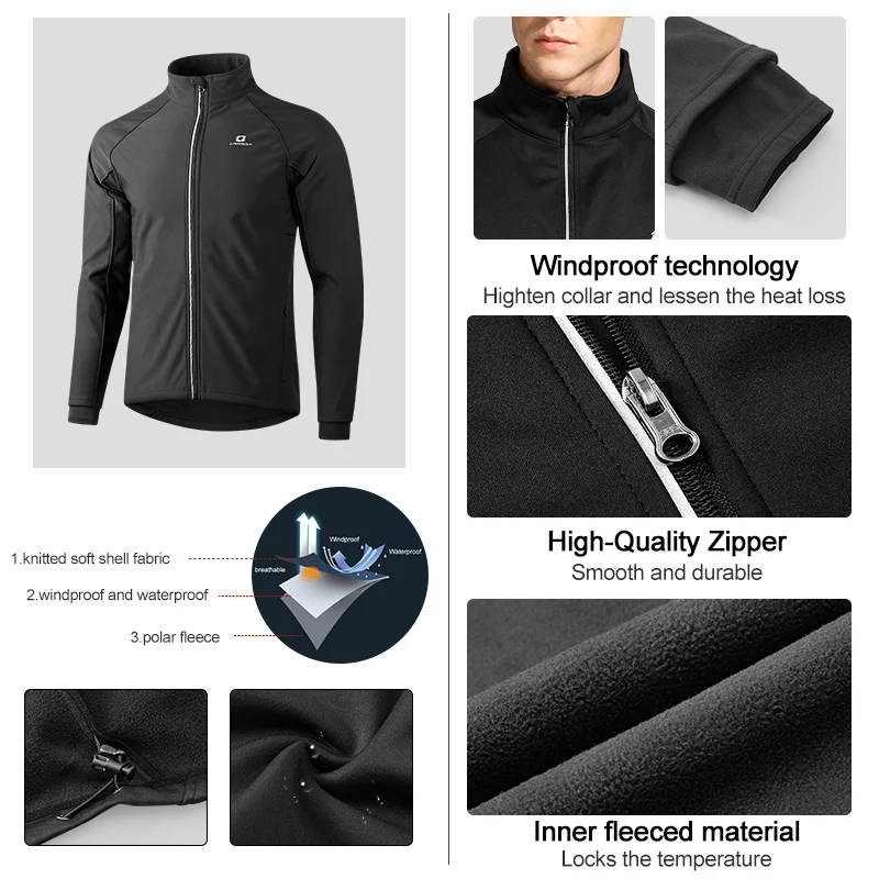 LAMEDA Men&lsquo;s&rsquo; Cycling Jackets Lightweight Winter Bike Windbreaker Bicycle Jacket Man Reflective Strips MTB Cycling Clothing