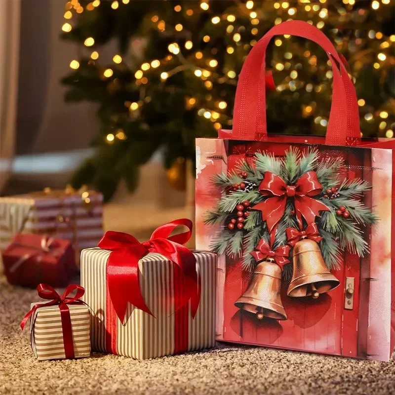 Christmas Gift Bag Santa Non-Woven Bag Christmas Decorations For Home Xmas Navidad Noel Gifts New Year Packaging 4pcs