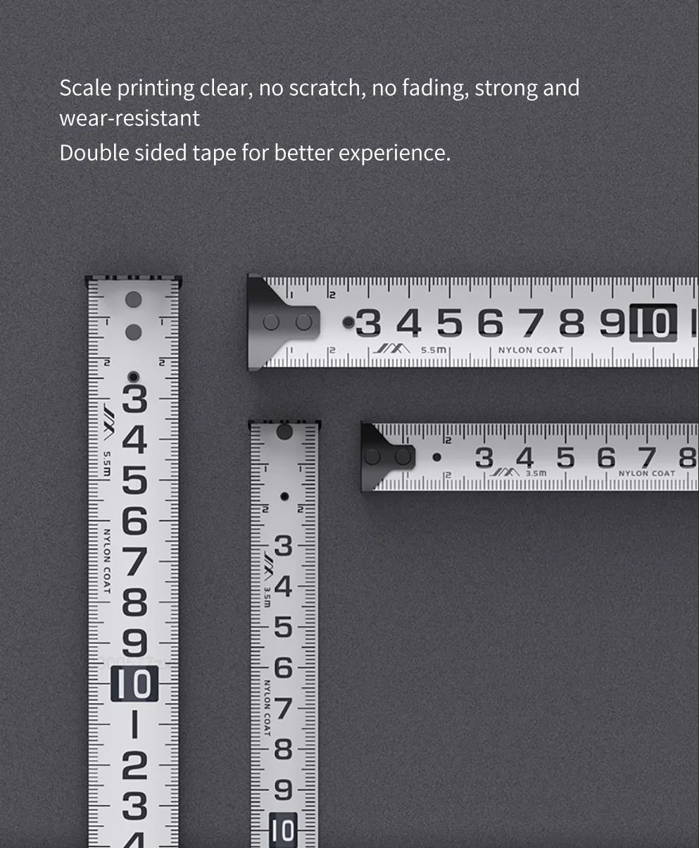 Jimihome Portable Tape Measure Auto Locking Coated Tape Ruler 5.5M 3.5M Steel Ruler Retractable Woodworking Measuring Tools