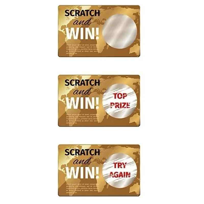 300pcs/roll Round Silver Scratch Off Stickers 1 Inch Labels for Party Activity Favors Stationery