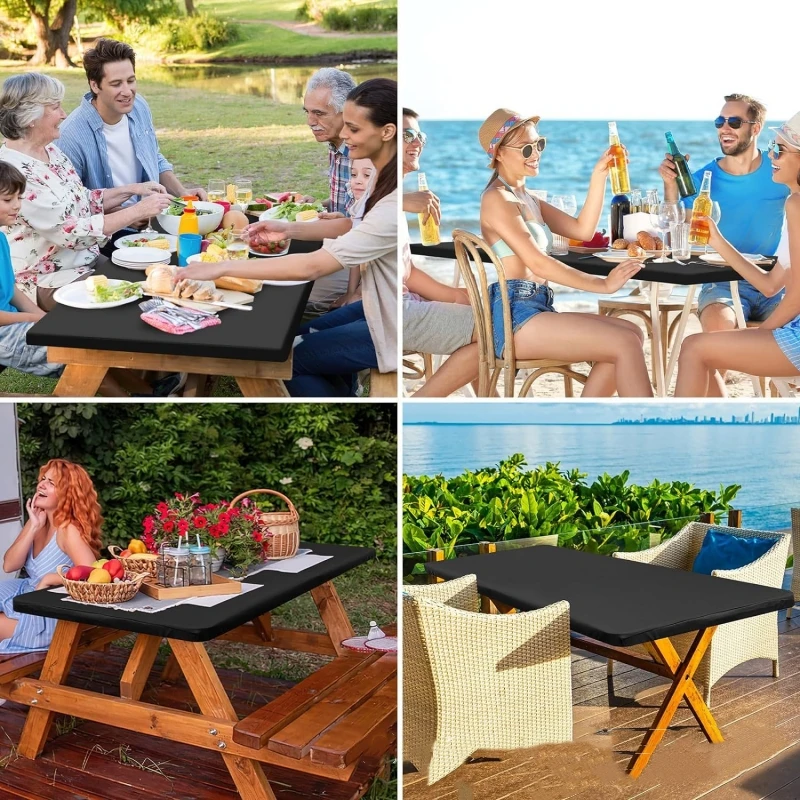 Tablecloth Waterproof Picnic Table Cover With Elastic Band Edge For Home Party Banquet Picnic Wedding
