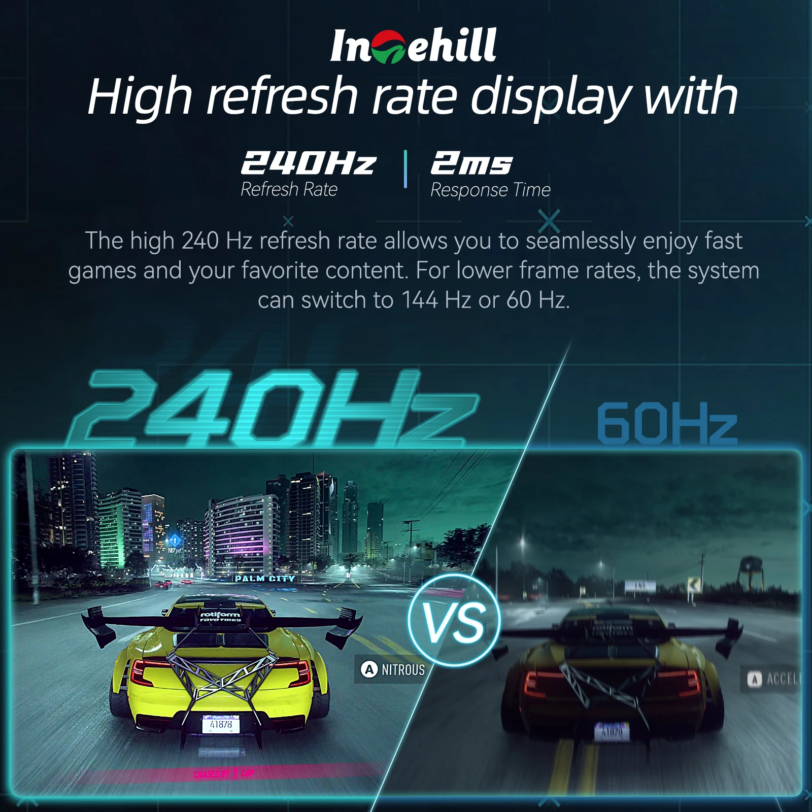 Intehill モバイルモニター 240Hz対応 15.6インチ F15ND Intehill-ゲーム用ポータブルモニター,15.6インチ,1920x1080