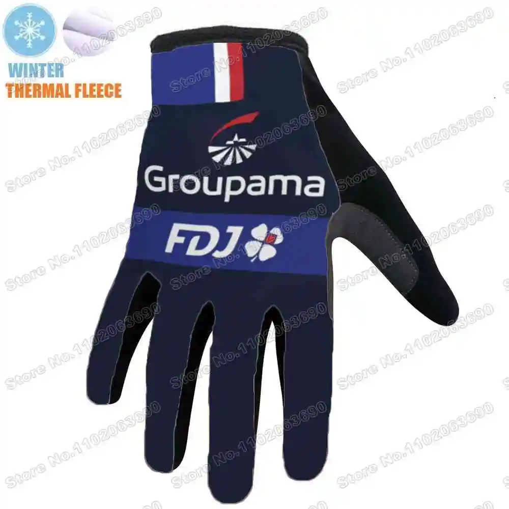 FDJ Winter Cycling Gloves Gel Full Finger Bicycle Jerseys Men Road Bike Glove MTB