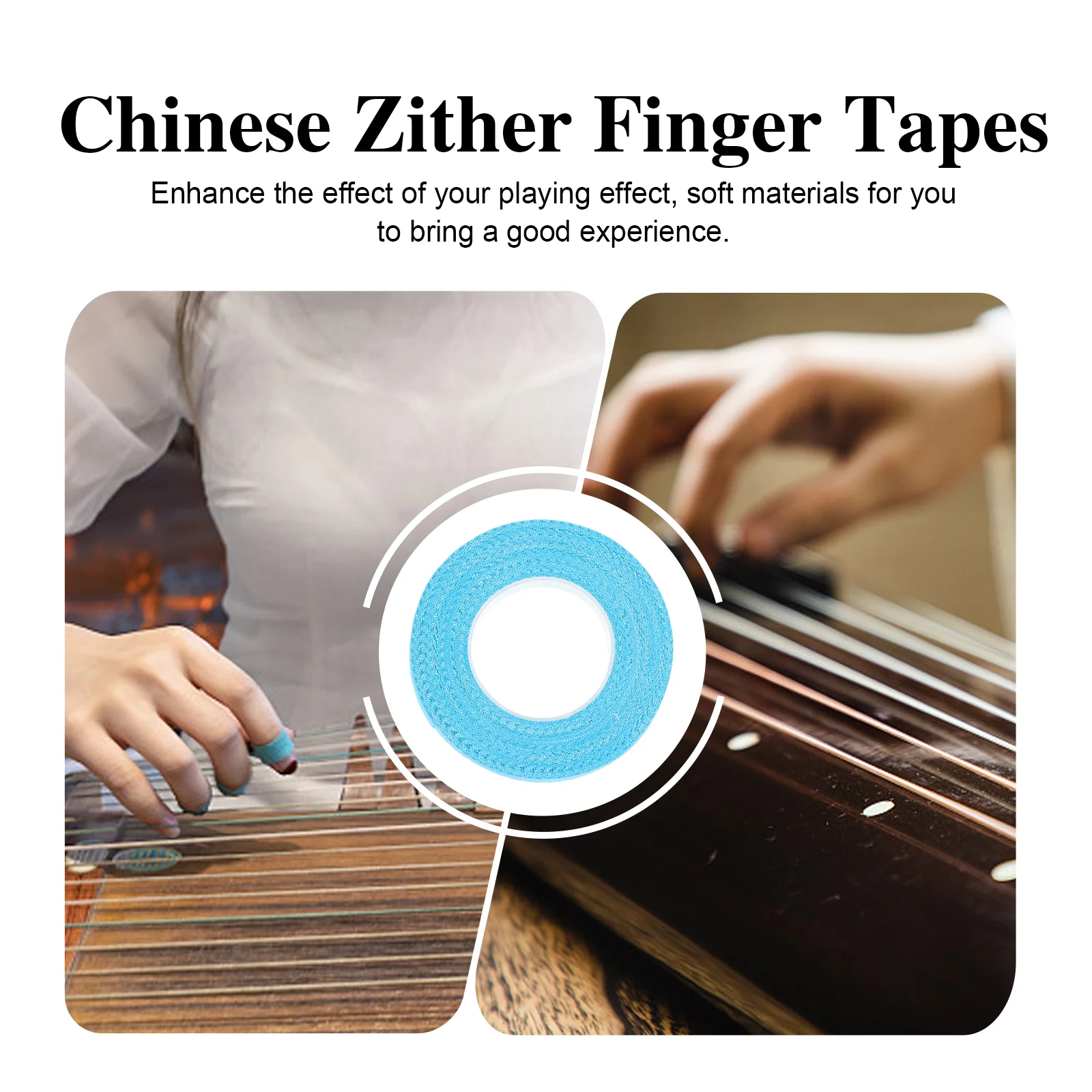 10 Rolls 5m Nail Tape Guzheng Finger Adhesive Gloves Breathable Chinese Zither Tapes Vegetable Gum Child for Kids