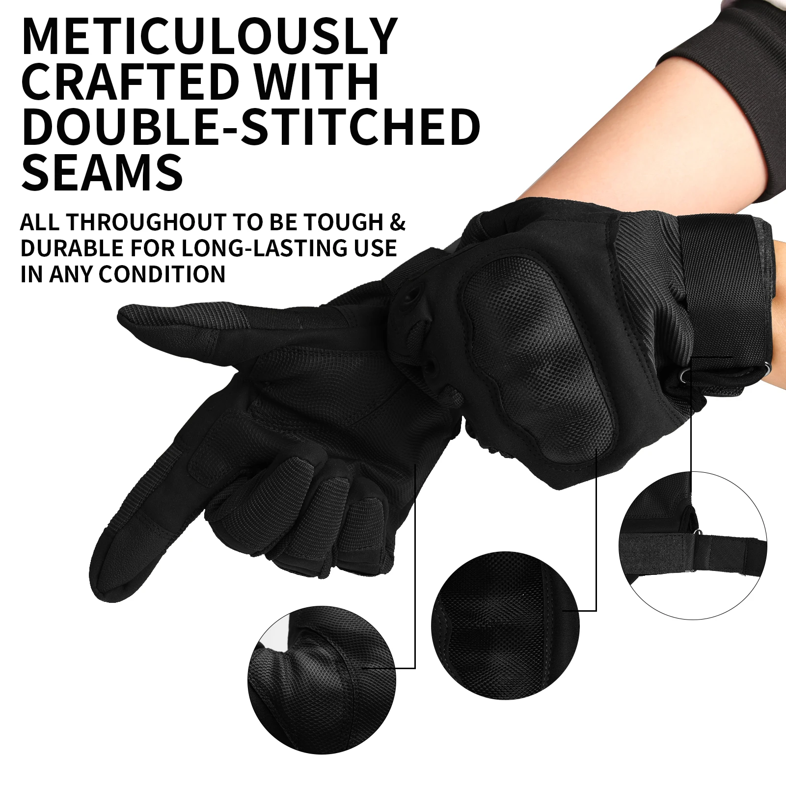 Hunting Gloves 3 Finger Touch Screen Hard Knuckle Full Finger Gloves for Cycling Motorcycle Hiking Climbing Tactical