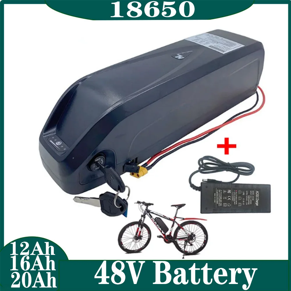 

48V 20Ah high-end Hailong shell battery 18650 battery pack, front and rear wheel hub bicycle motor kit, with charger, XT60 plug