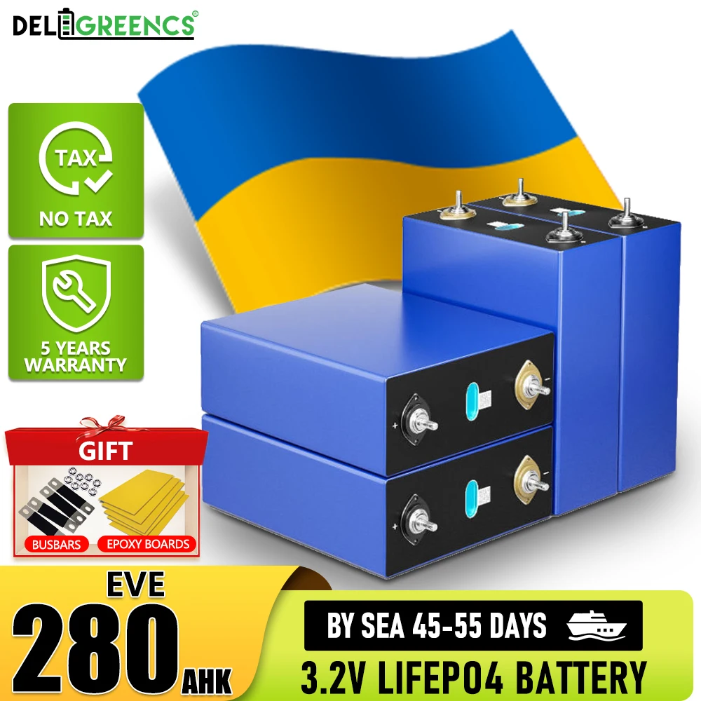 

Ukraine 280AH Lifepo4 Battery Rechargeable Lithium Battery Pack 12V 24V 48V DIY Power Banks for Camper Van Home Power Storage
