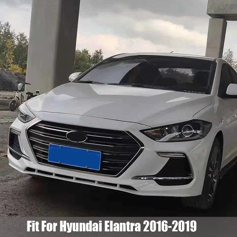 

For Hyundai Elantra 2016 2017 2019 Bumper Trim body kit Front Bumper grille Body Kit Tuning For Elantra with led