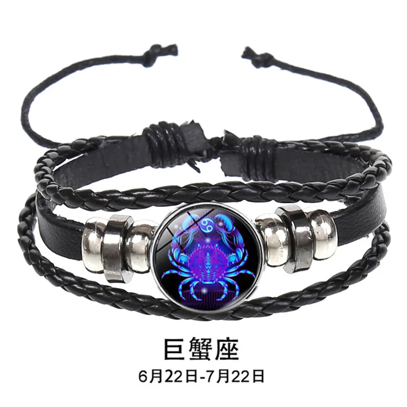 12 Constellation Zodiac Sign Charm Luminous Bracelet - Detailed View 8