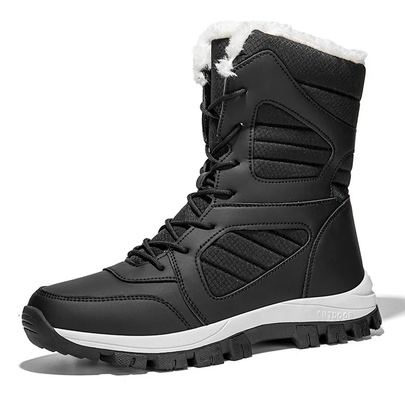 Boot woman High-top Waterproof Ankle Boots Men Thick Plus Warm Large Size Snow Hiking Boots Outdoor Cotton Shoes Sneakers