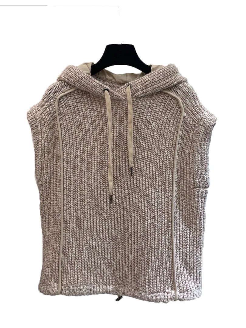

Hooded undershirt hem drawstring design casual fashion 2024 winter new 1019