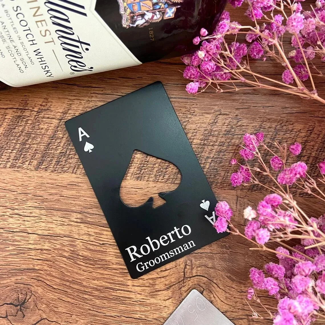 

Personalized Ace of Spades Bottle Opener, Birthday Gift, Custom Portable Opener,Wedding Favors, Best Man, Groom, Groomsman Gifts